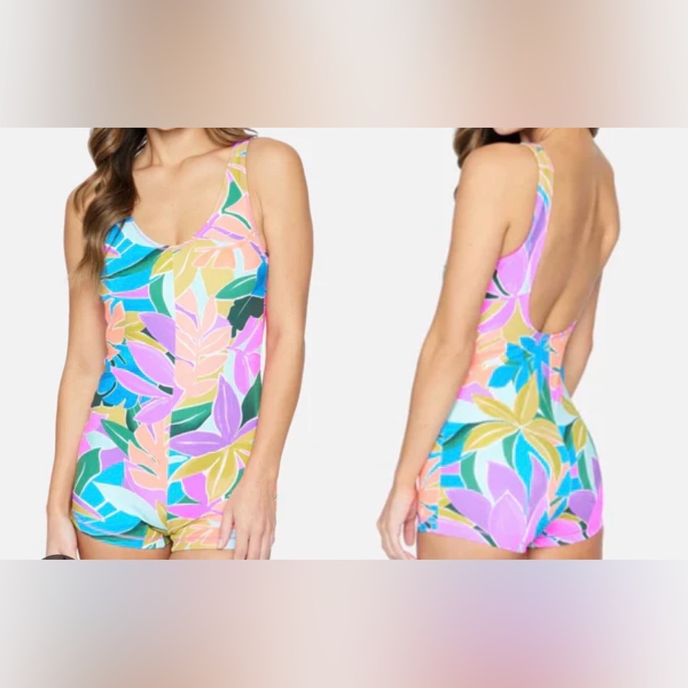 NWOT women's Hurley "Max Isla" boyleg 1-piece swimsuit - M
